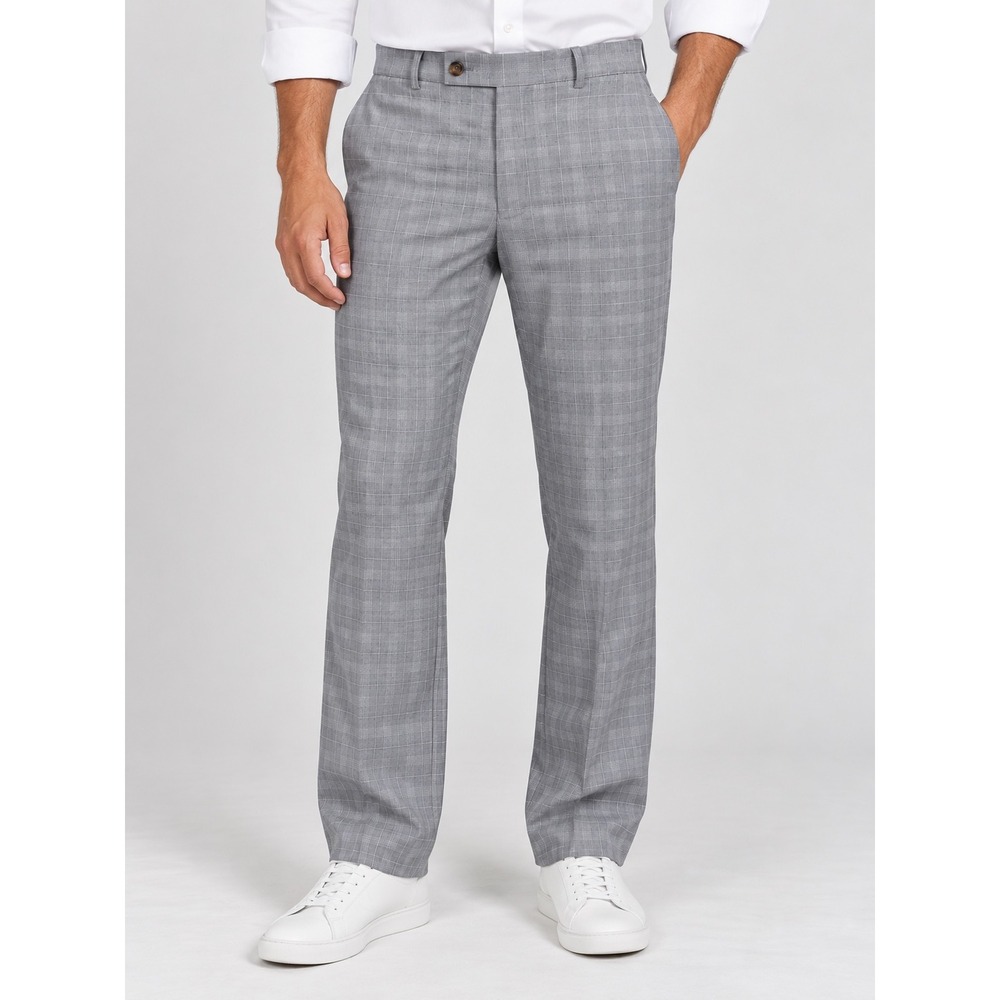 Lauren Ralph Lauren Mens Grey Glen Plaid Dress Pants 34W x 32L Straight Leg